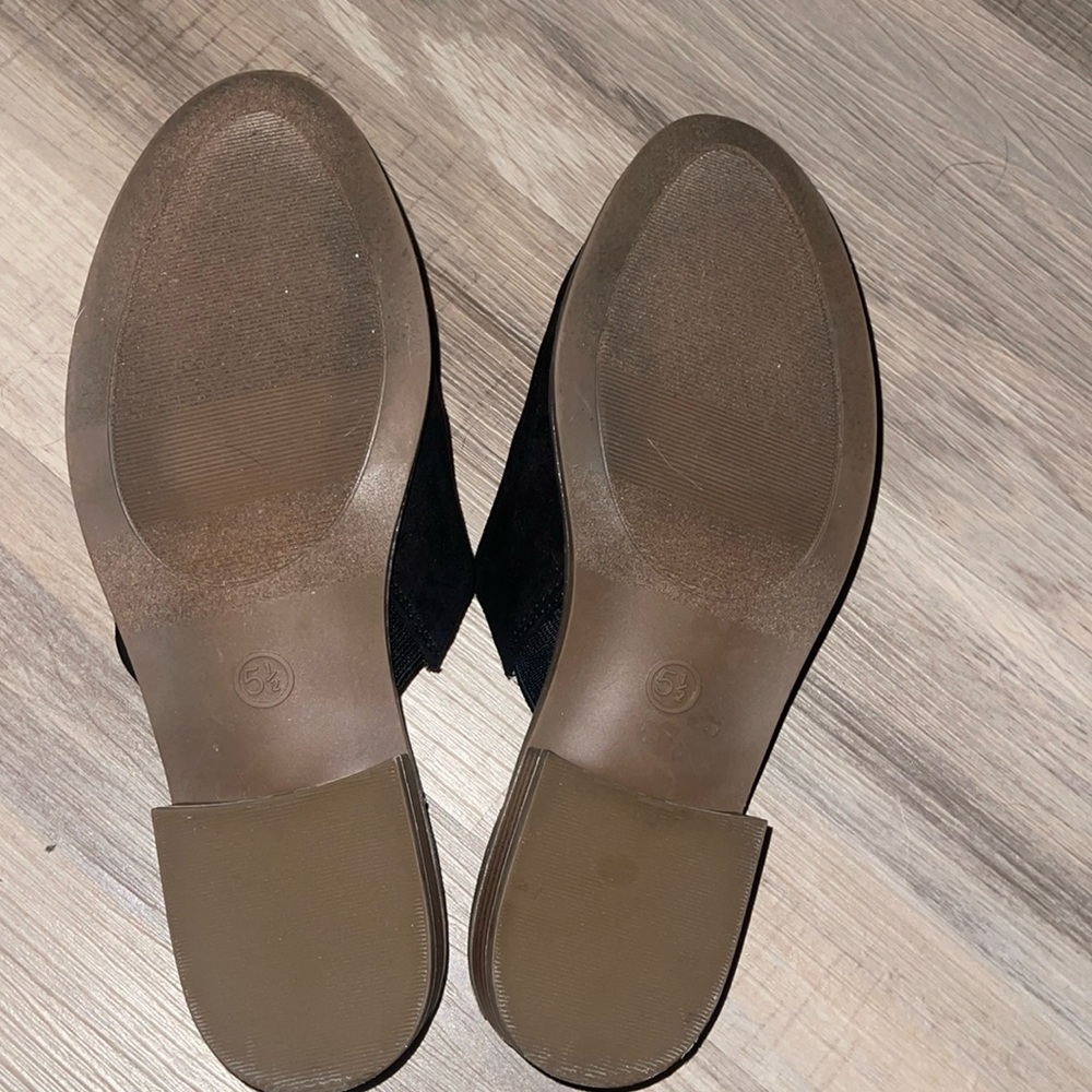 Black Suede Universal Thread Mules - image 2